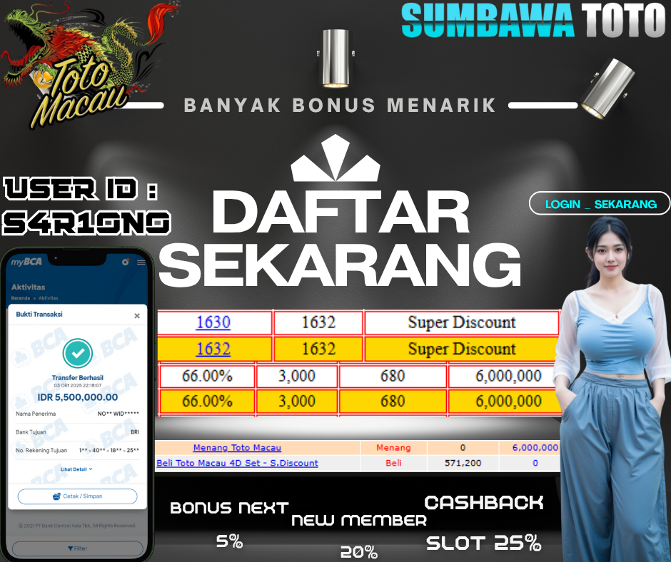🚀 Daftar hari ini, besok bisa jadi jutawan bersama SumbawaToto.TOTOMACAU 4D